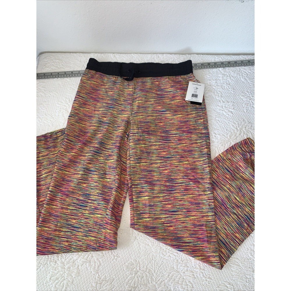 Central Park Womens $120 Active Wear Leggings Pants Multi Zig Color Rainbow Med